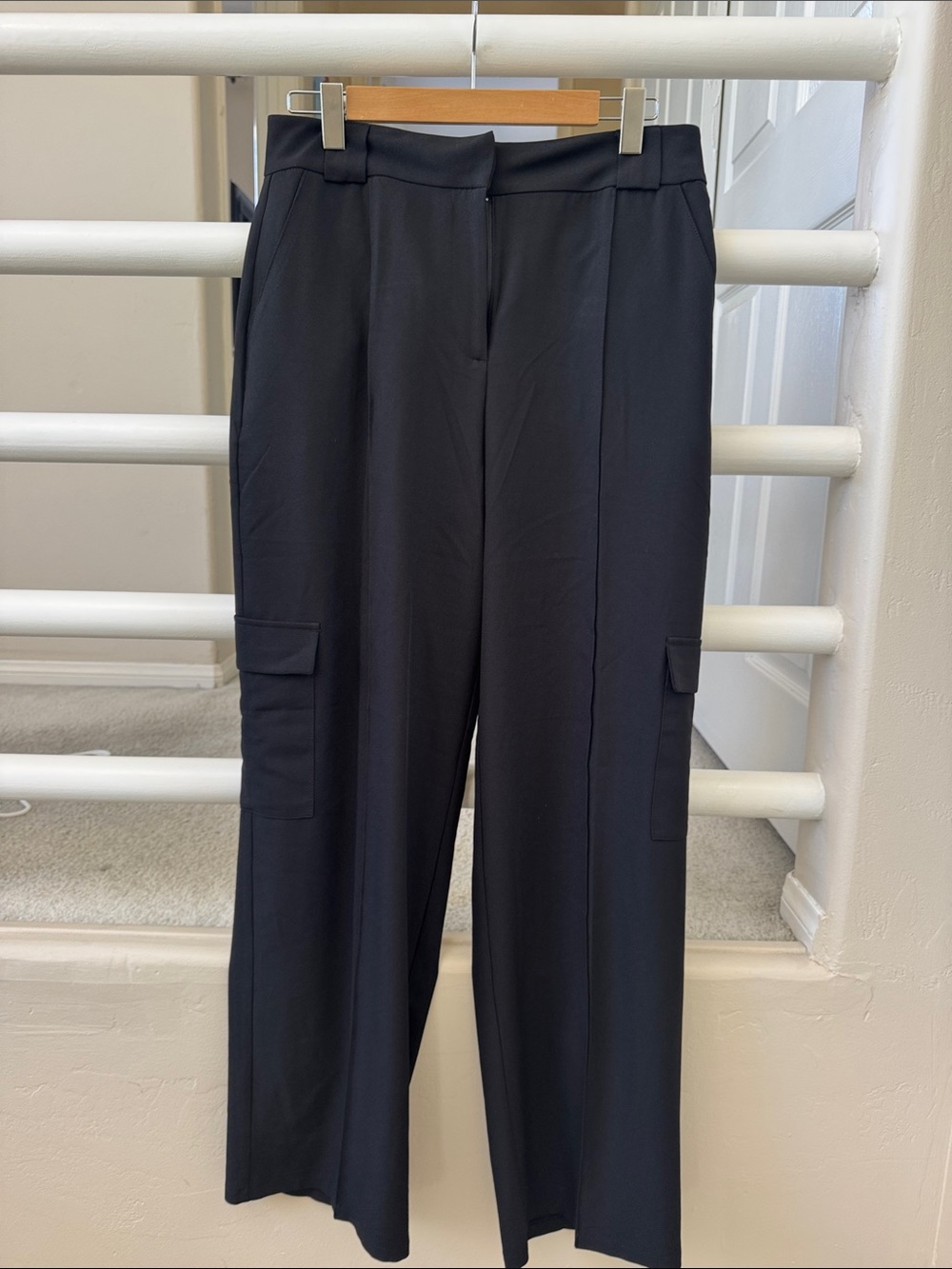 Shinestar Black Wide-Leg Cargo Pants